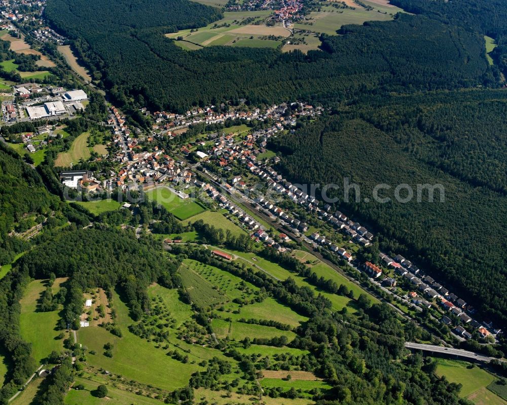 Aerial photograph Zell - Village - view on the edge of forested areas in Zell in the state Hesse, Germany