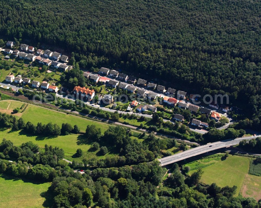 Zell from above - Village - view on the edge of forested areas in Zell in the state Hesse, Germany