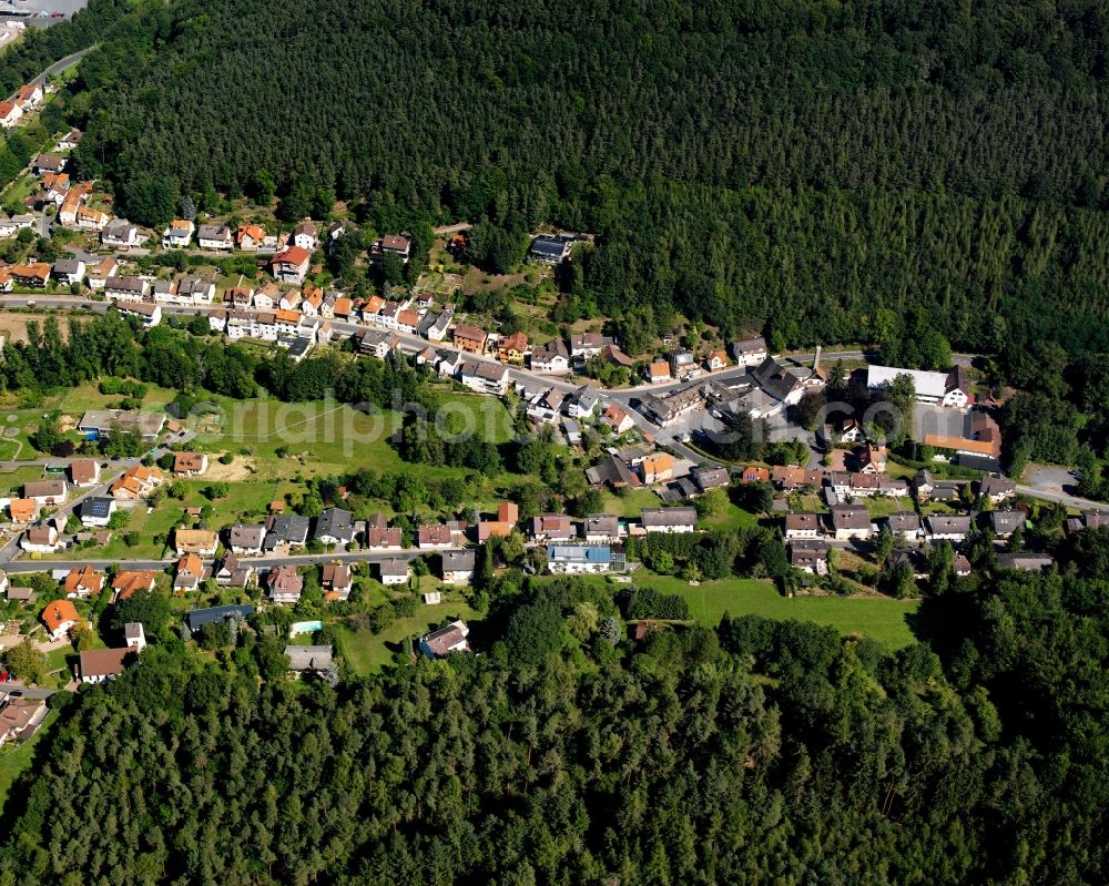 Aerial image Zell - Village - view on the edge of forested areas in Zell in the state Hesse, Germany