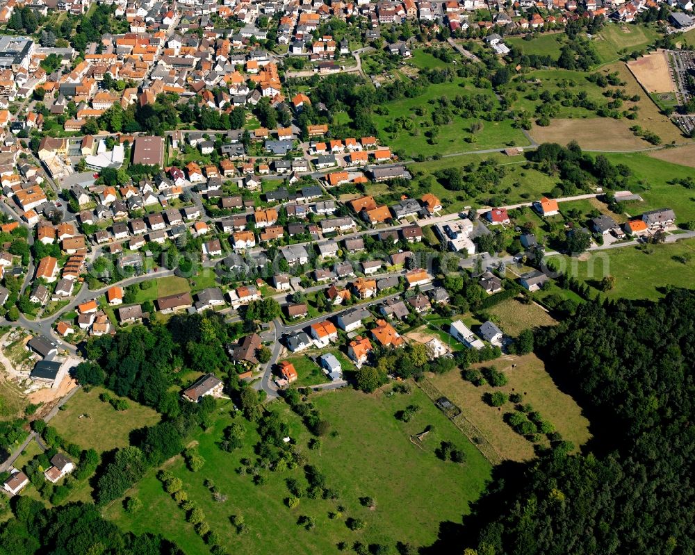 Aerial image Zell - Village - view on the edge of forested areas in Zell in the state Hesse, Germany