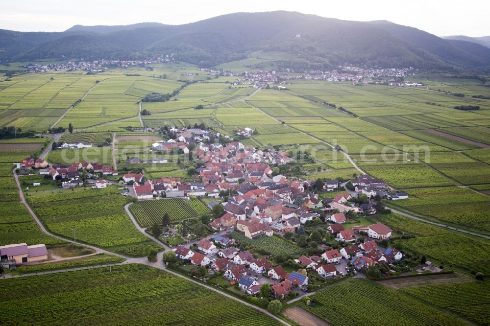 Aerial image Flemlingen - Village - view on the edge of wine yards in Flemlingen in the state Rhineland-Palatinate, Germany