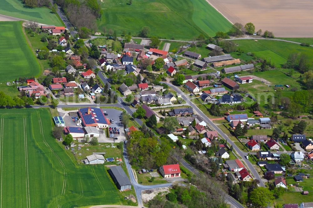 Aerial image Ranzig - Village view along Ranziger Hauptstrasse in Ranzig in the state Brandenburg, Germany