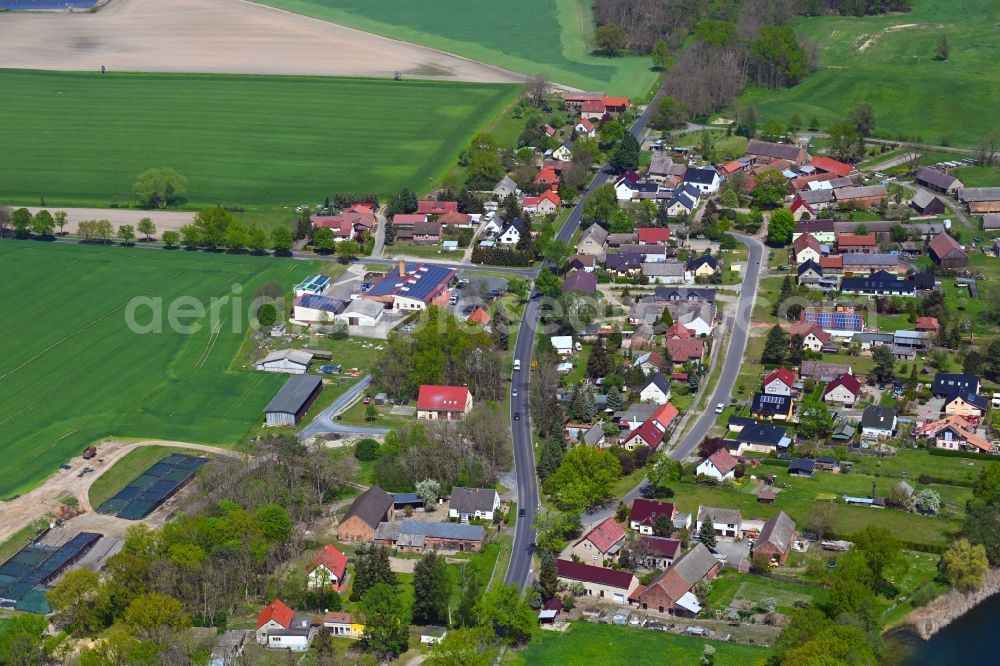 Aerial image Ranzig - Village view along Ranziger Hauptstrasse in Ranzig in the state Brandenburg, Germany