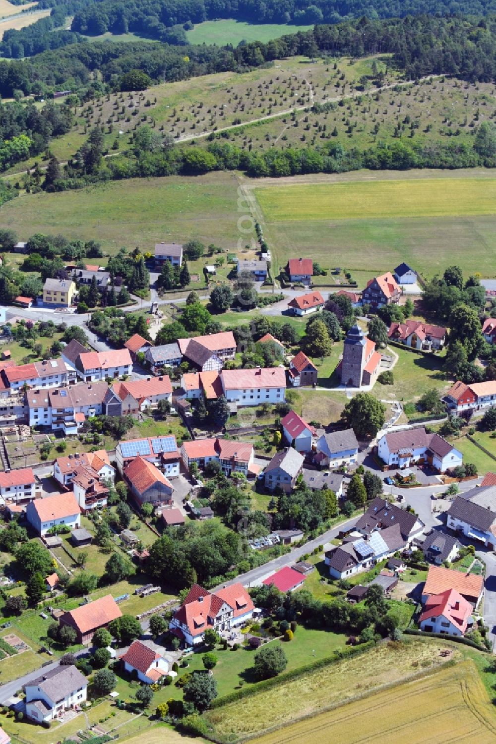 Aerial photograph Reichenbach - Village view in Reichenbach in the state Hesse, Germany