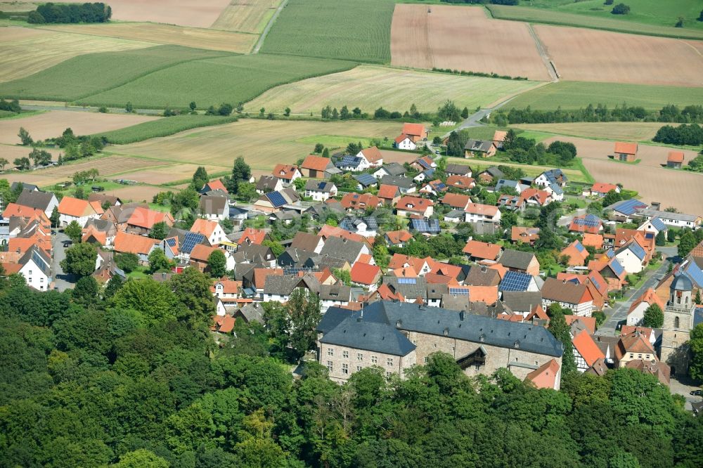 Rhoden from above - Village view in Rhoden in the state Hesse, Germany