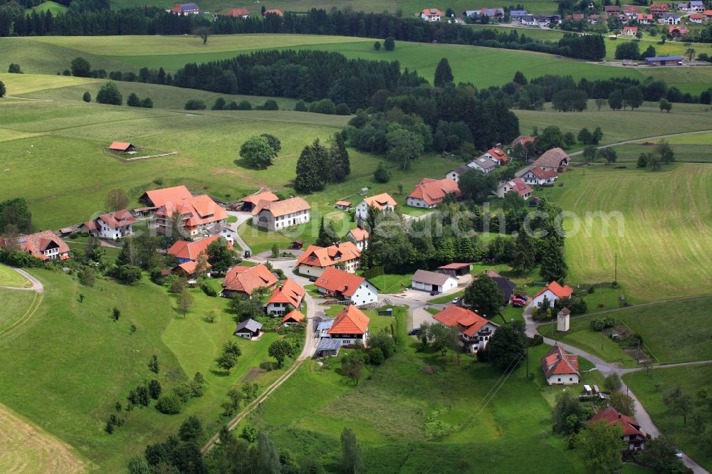 Rickenbach from the bird's eye view: Village view of the district Glashuetten in Rickenbach in the state Baden-Wuerttemberg