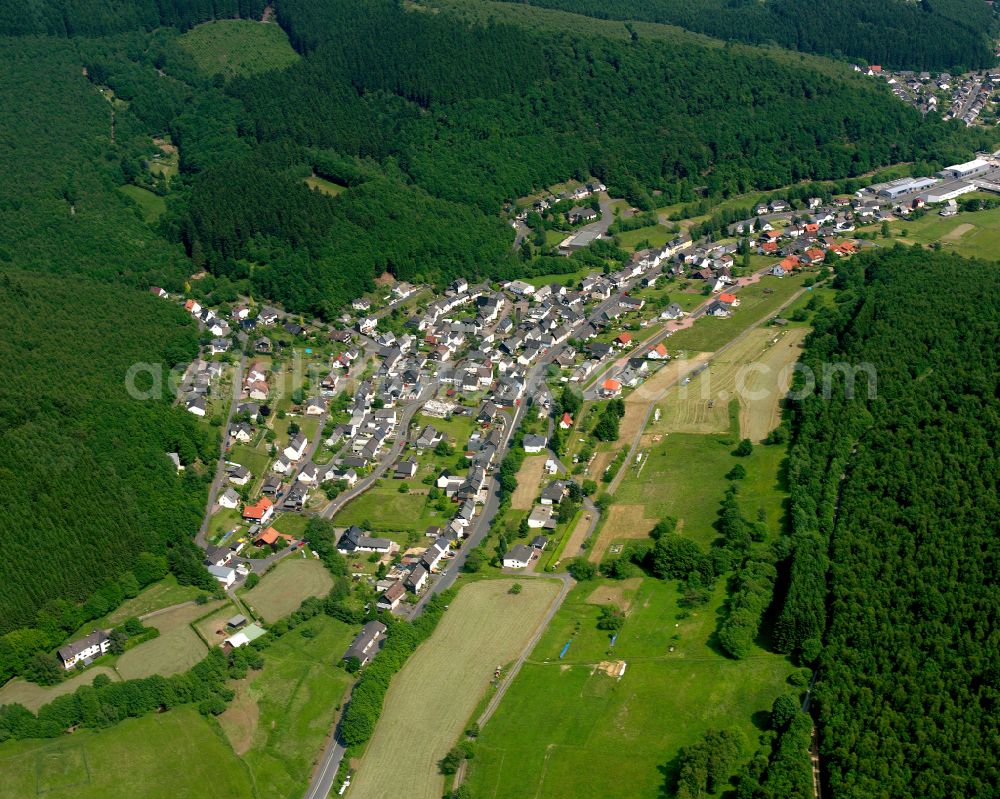 Rittershausen from the bird's eye view: Village view in Rittershausen in the state Hesse, Germany