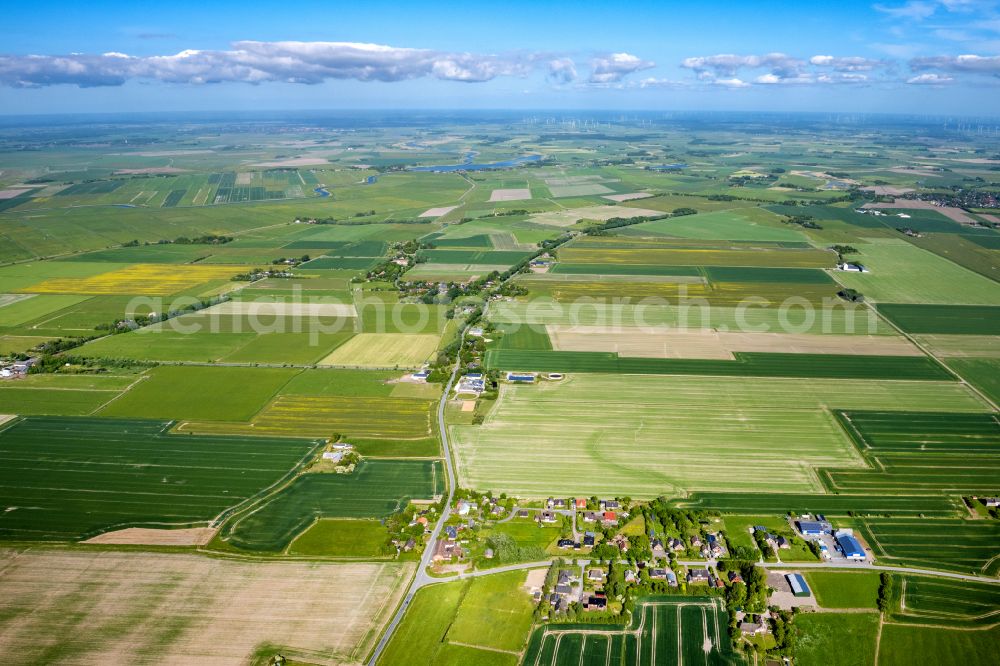 Rodenäs from the bird's eye view: Village view in Rodenaes in the state Schleswig-Holstein, Germany