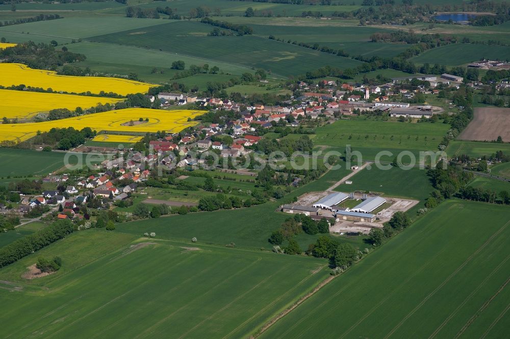 Aerial image Roskow - Village view in Roskow in the state Brandenburg, Germany