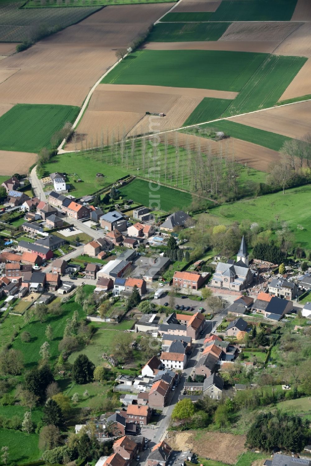 Rosmer from above - Village view of Rosmer in Vlaan deren, Belgium