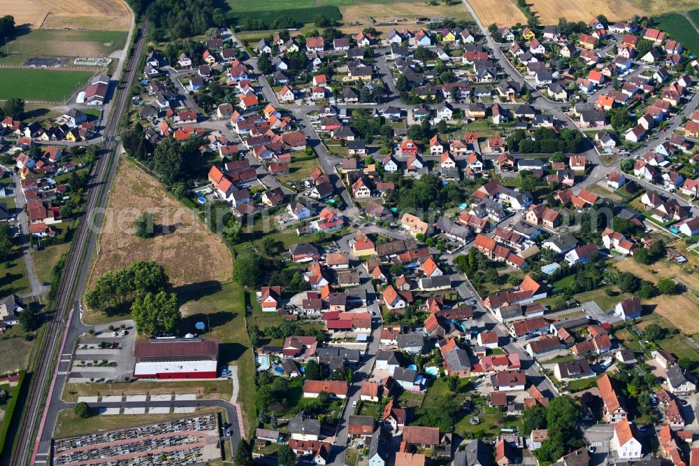 Aerial image Rountzenheim - Village view in Rountzenheim in Grand Est, France