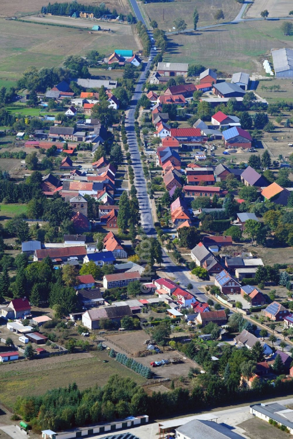 Aerial image Sadenbeck - Village view in Sadenbeck in the state Brandenburg, Germany