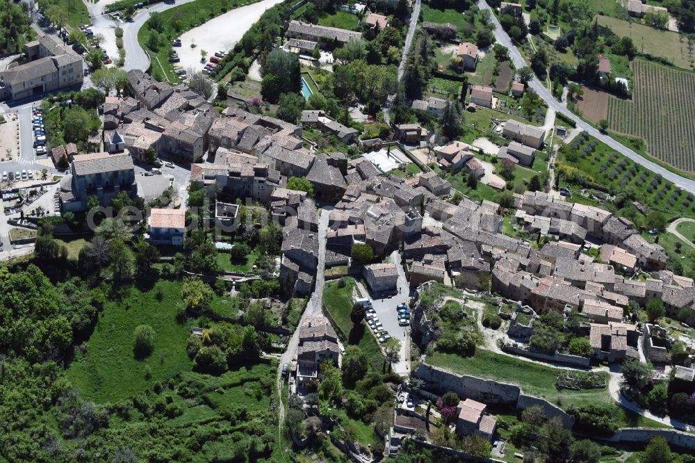 Aerial image Saignon - Village view of Saignon in Provence-Alpes-Cote d'Azur, France