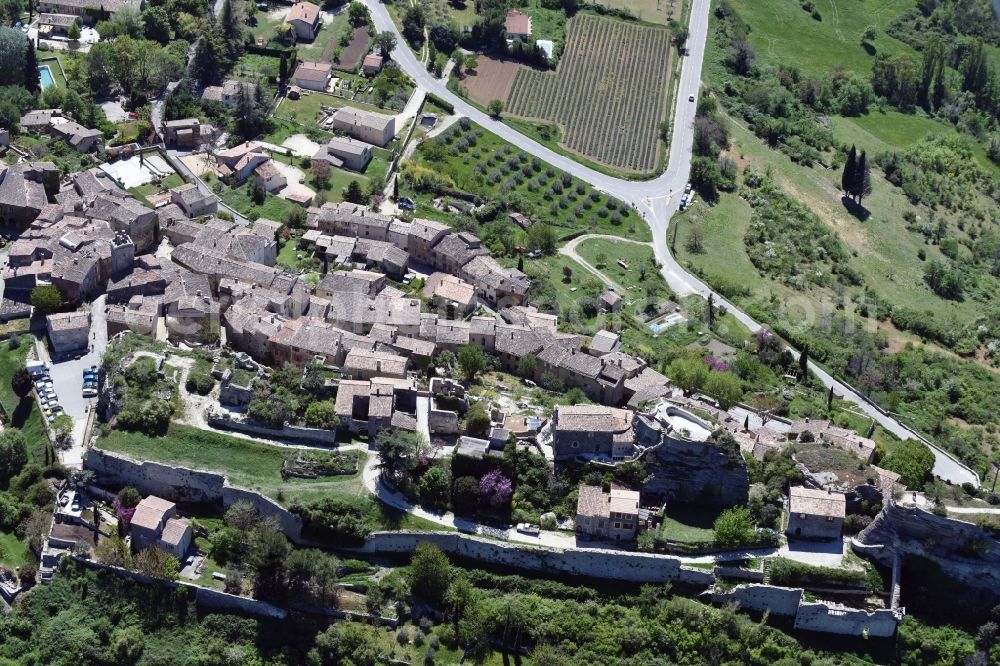 Saignon from above - Village view of Saignon in Provence-Alpes-Cote d'Azur, France