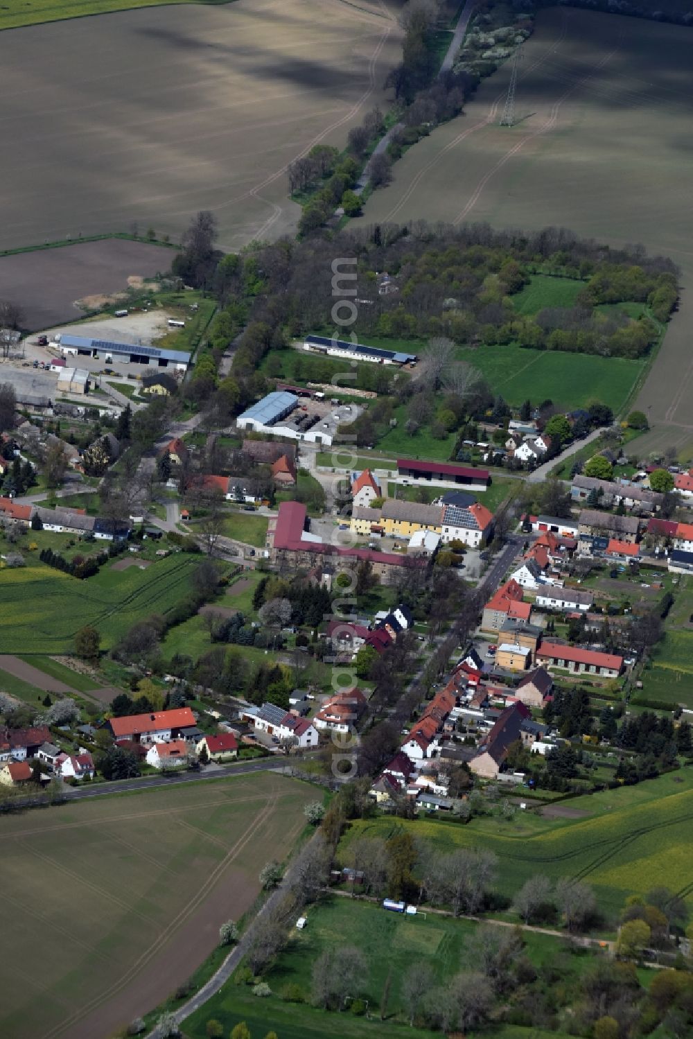 Aerial image Schackenthal - Village view of Schackenthal in the state Saxony-Anhalt