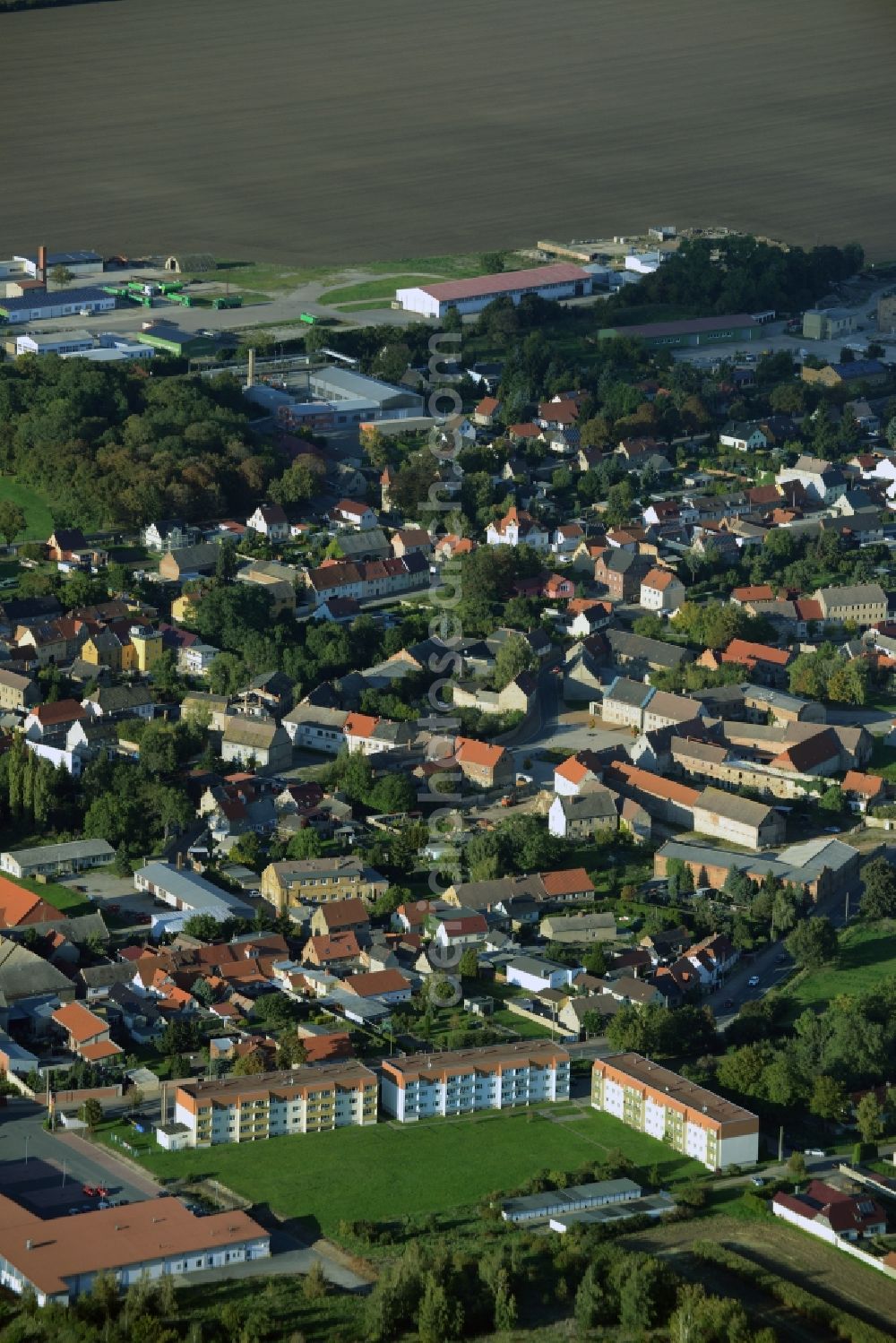 Bad Lauchstädt from the bird's eye view: Village view of Schafstaedt in the state Saxony-Anhalt