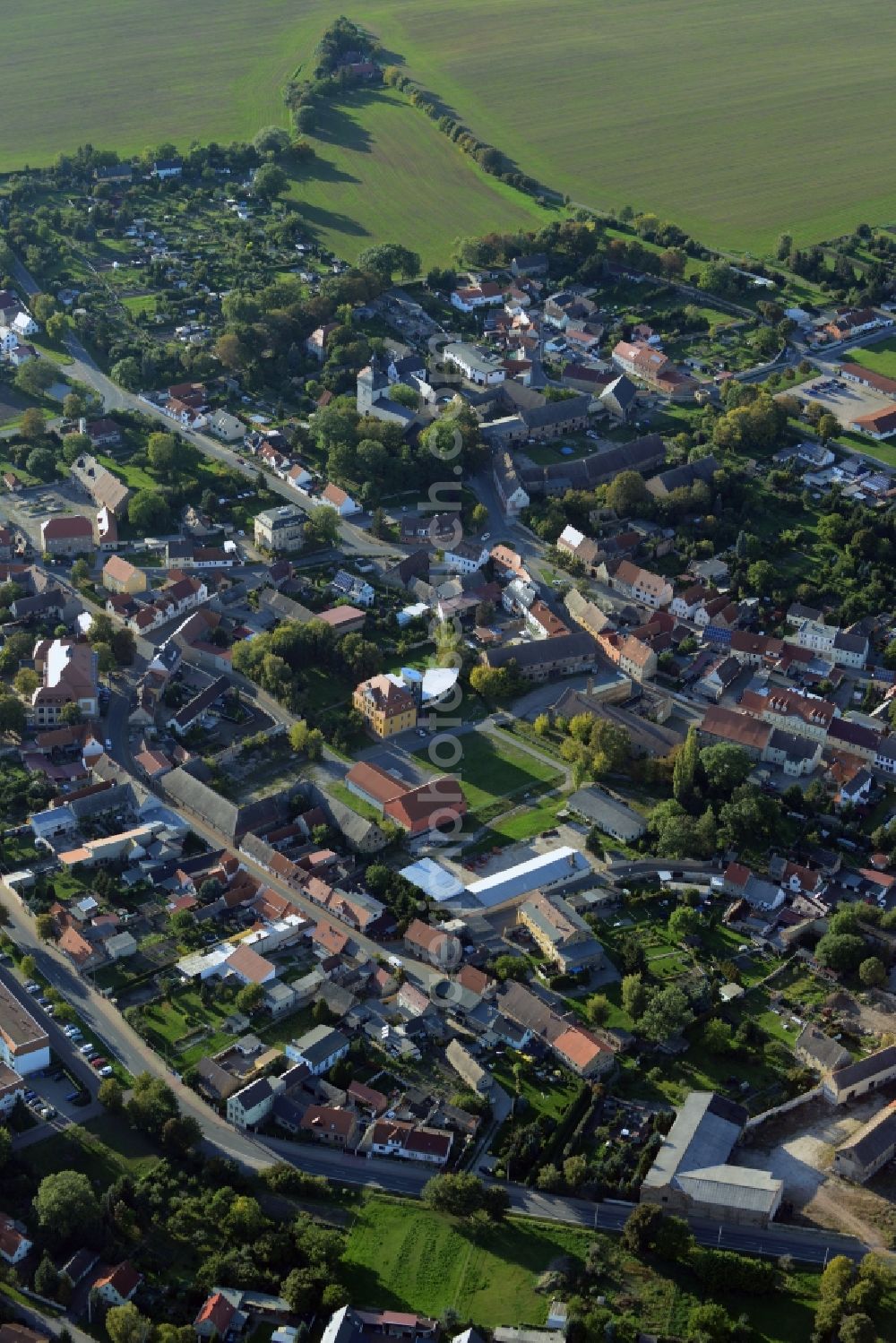 Bad Lauchstädt from above - Village view of Schafstaedt in the state Saxony-Anhalt