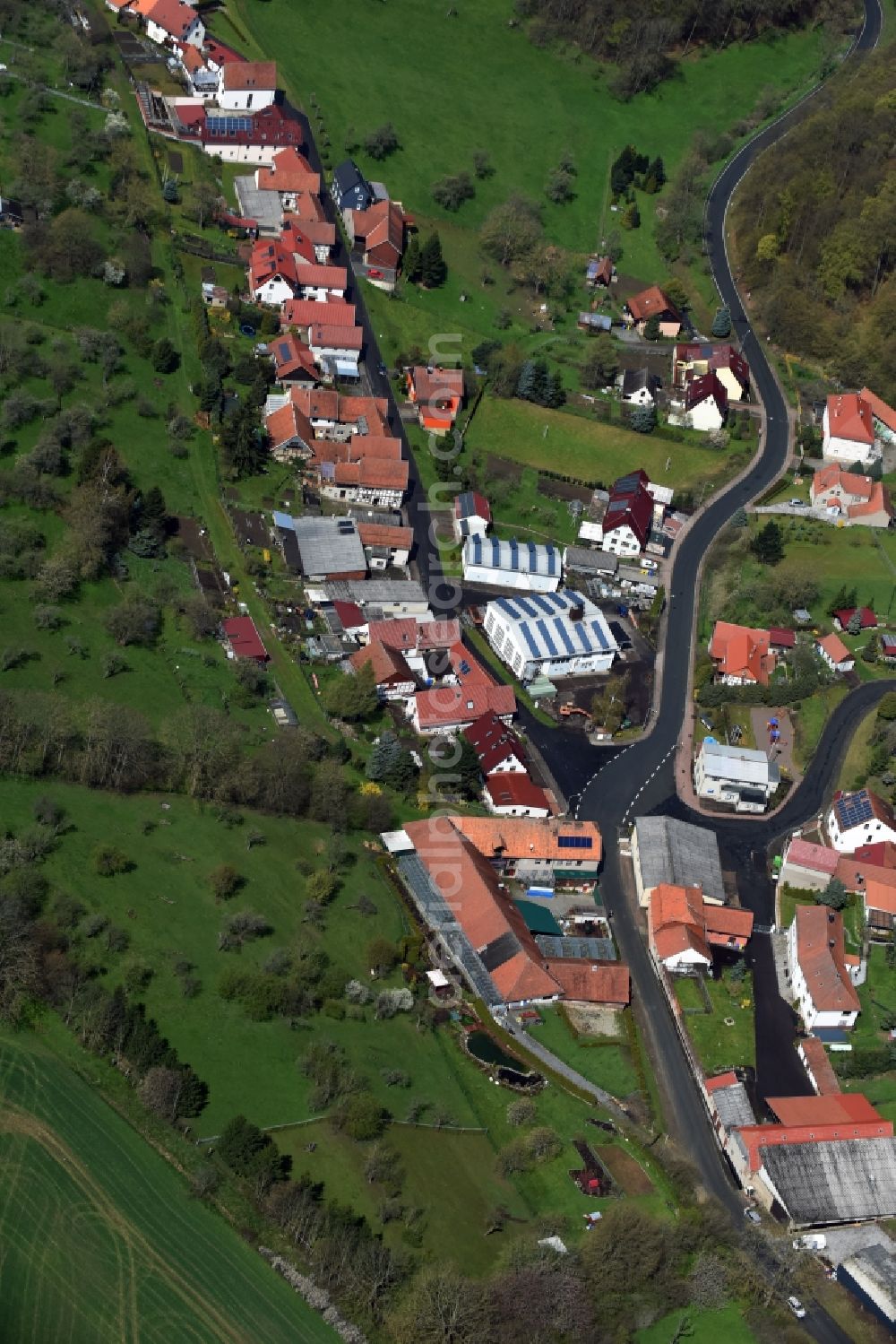 Schierschwende from the bird's eye view: Village view of Schierschwende in the state Thuringia