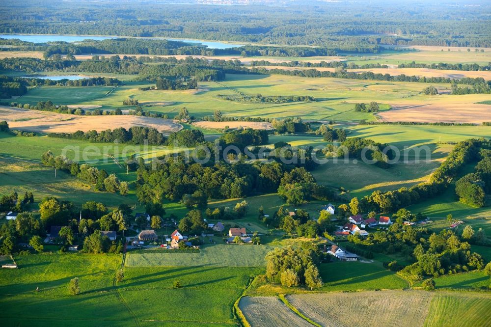 Aerial image Schillersdorf - Village view in Schillersdorf in the state Mecklenburg - Western Pomerania, Germany