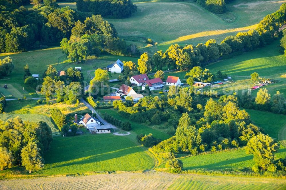 Schillersdorf from the bird's eye view: Village view in Schillersdorf in the state Mecklenburg - Western Pomerania, Germany