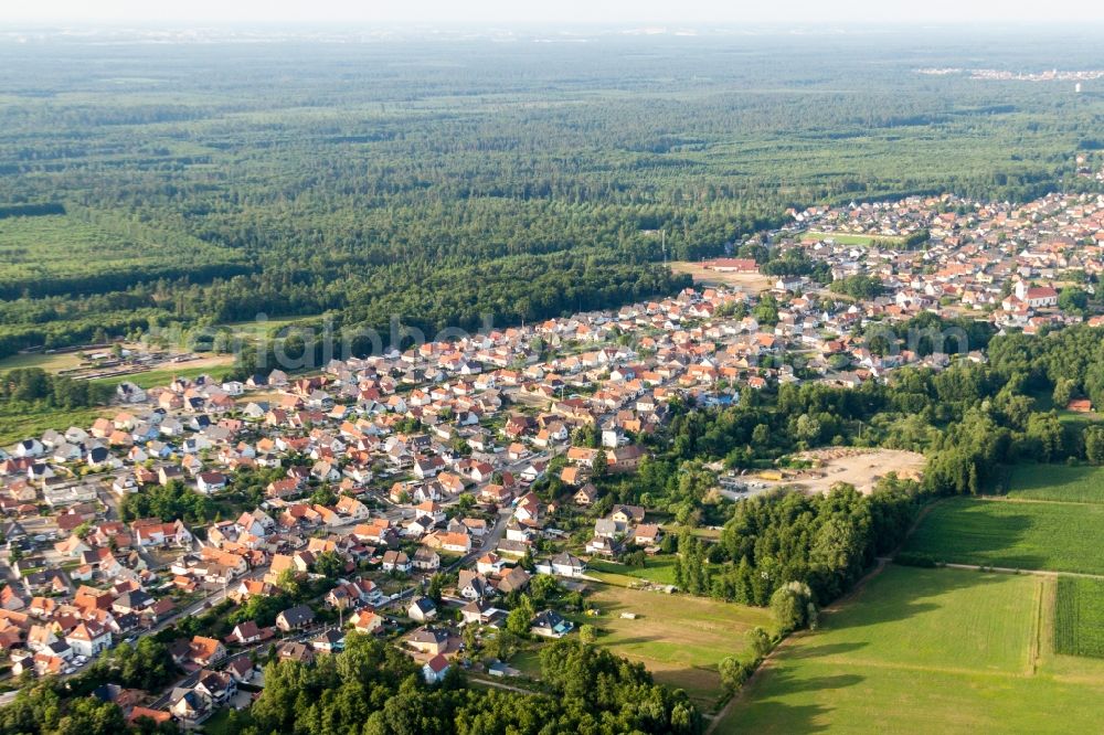 Schirrhein from above - Village view in Schirrhein in Grand Est, France