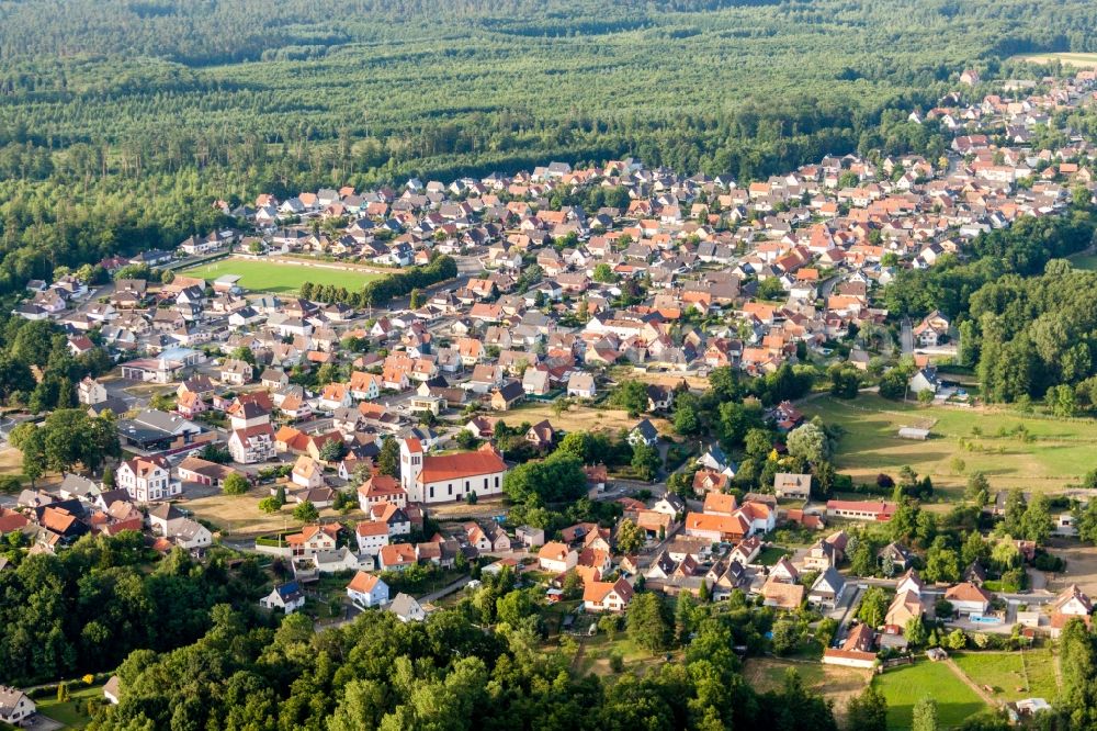 Aerial image Schirrhein - Village view in Schirrhein in Grand Est, France