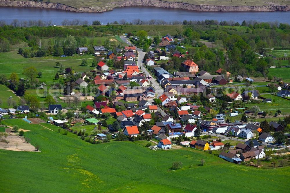 Aerial photograph Schlichow - Village view along Schlichower Dorfstrasse in Schlichow in the state Brandenburg, Germany