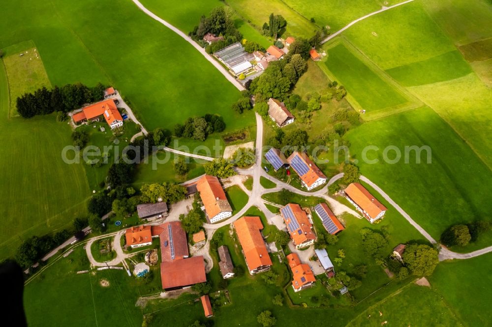 Schlitten from above - Village view in Schlitten in the state Bavaria, Germany