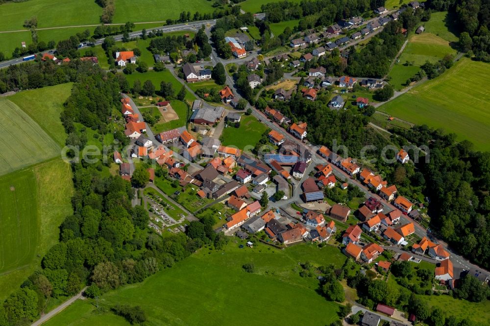 Schmittlotheim from above - Village view in Schmittlotheim in the state Hesse, Germany