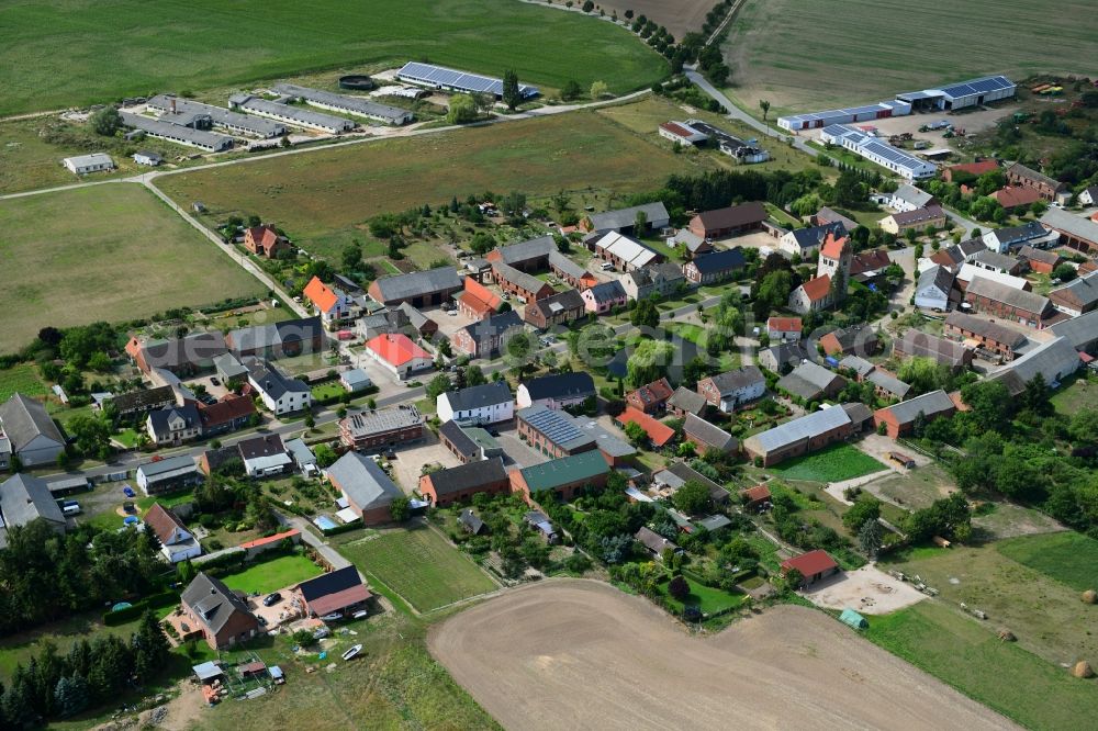 Schönermark from above - Village view in Schoenermark in the state Brandenburg, Germany