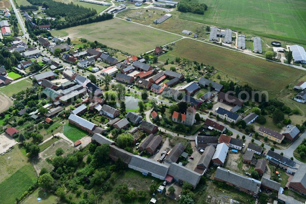 Aerial image Schönermark - Village view in Schoenermark in the state Brandenburg, Germany