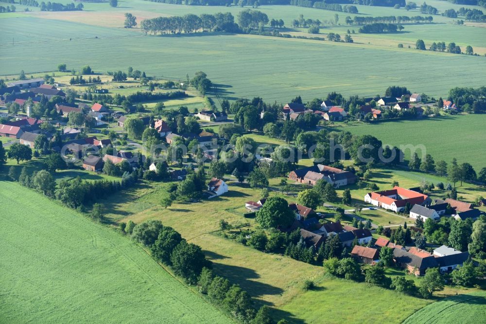 Schönewalde from the bird's eye view: Village view in Schoenewalde in the state Brandenburg, Germany