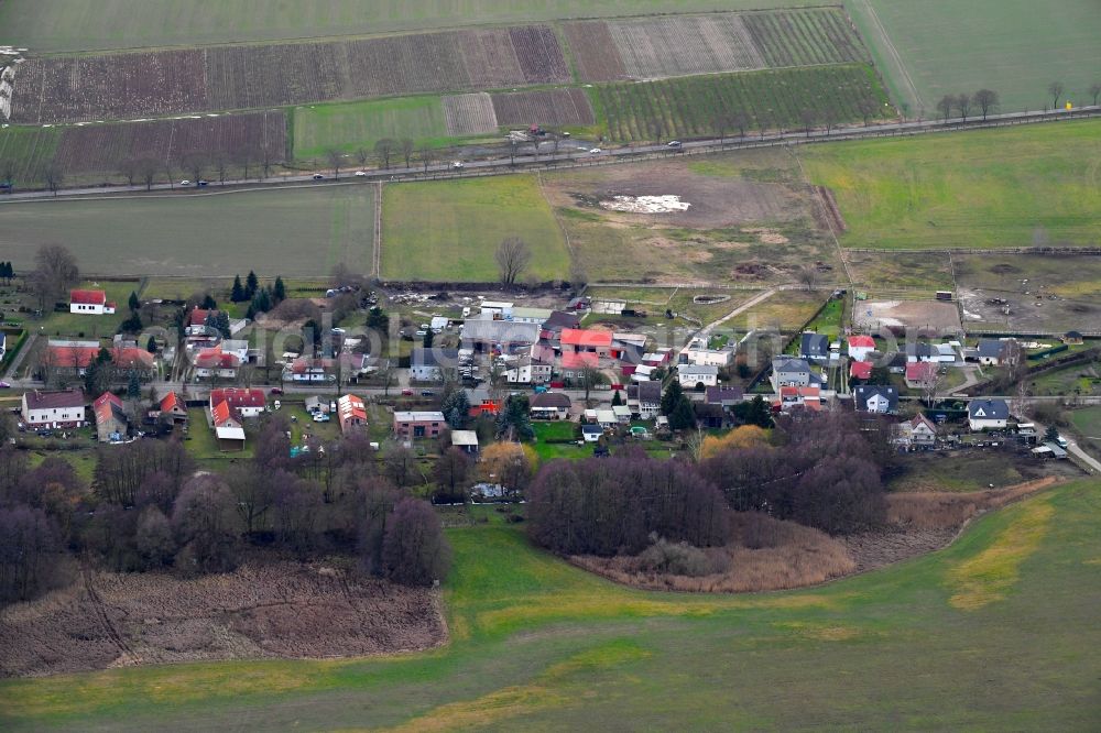 Aerial photograph Schönfließ - Village view in Schoenfliess in the state Brandenburg, Germany