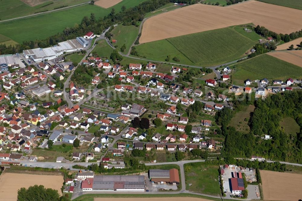 Schöntal from above - Village view in Schoental in the state Baden-Wurttemberg, Germany