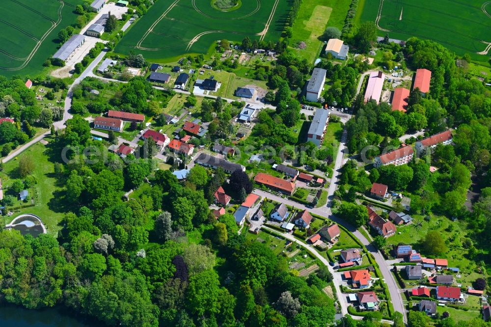 Schorssow from the bird's eye view: Village view in Schorssow in the state Mecklenburg - Western Pomerania, Germany