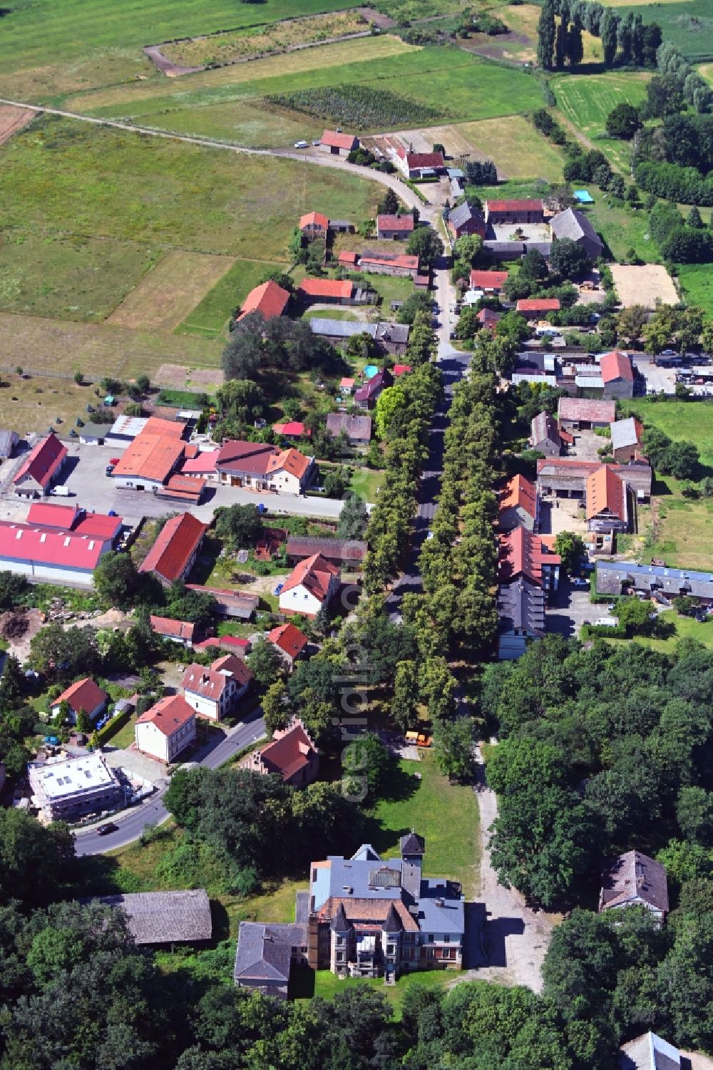 Schulzendorf from above - Village view in Schulzendorf in the state Brandenburg, Germany