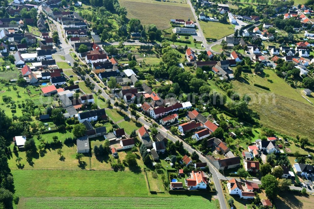 Mockrehna from above - View of the South of the village of Klitzschen in the state of Saxony