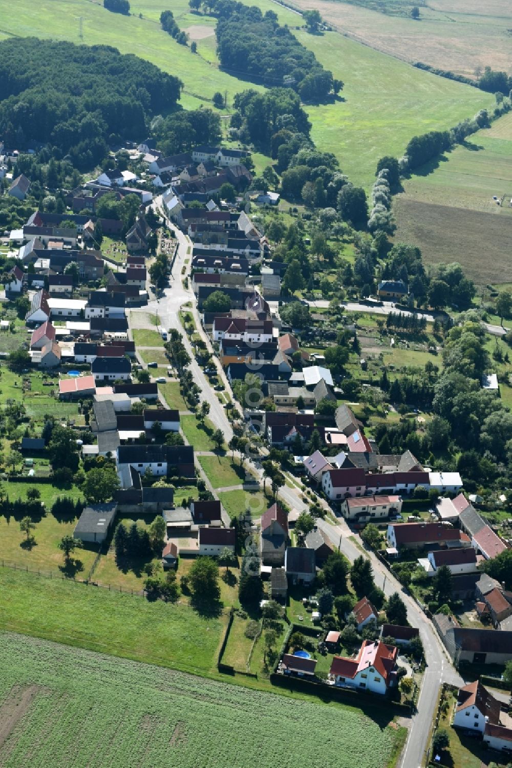 Mockrehna from the bird's eye view: View of the South of the village of Klitzschen in the state of Saxony