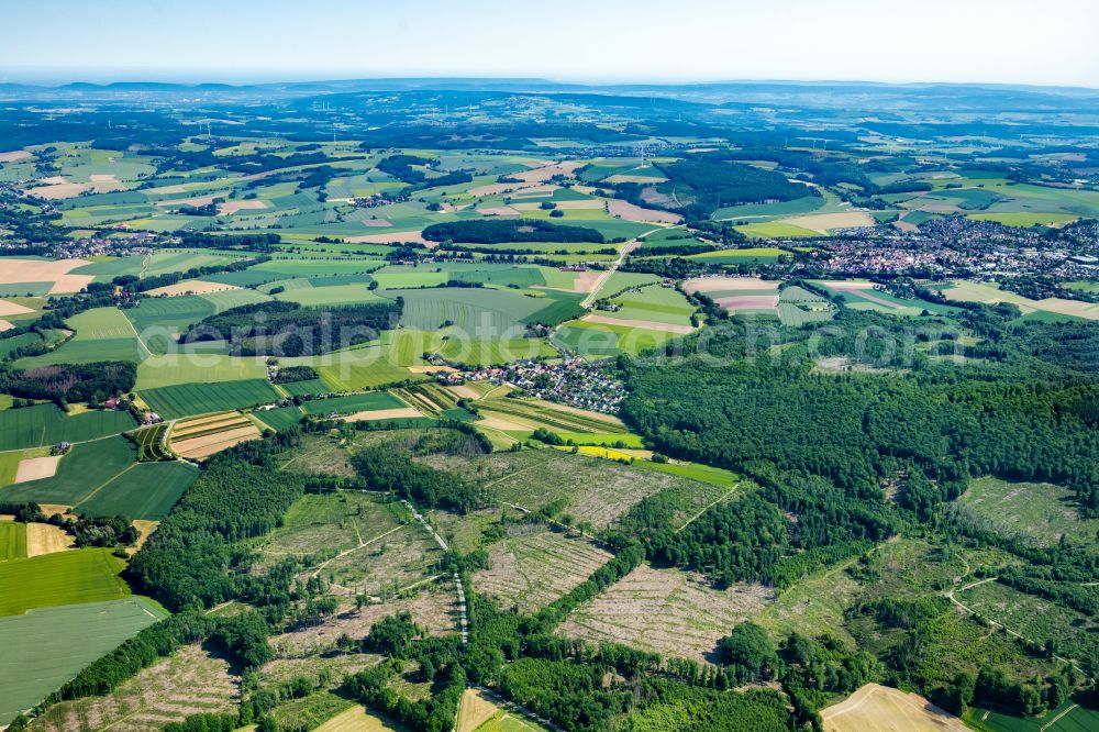 Barntrup from above - Village view - Selbeck in Barntrup in the state North Rhine-Westphalia, Germany