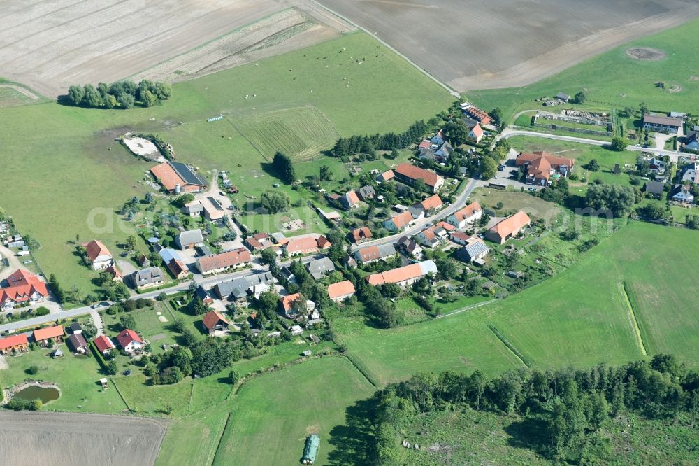 Sembzin from above - Village view of Sembzin in the state Mecklenburg - Western Pomerania