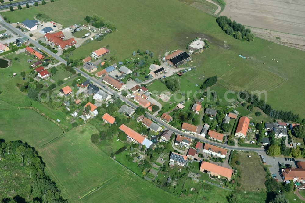 Sembzin from the bird's eye view: Village view of Sembzin in the state Mecklenburg - Western Pomerania