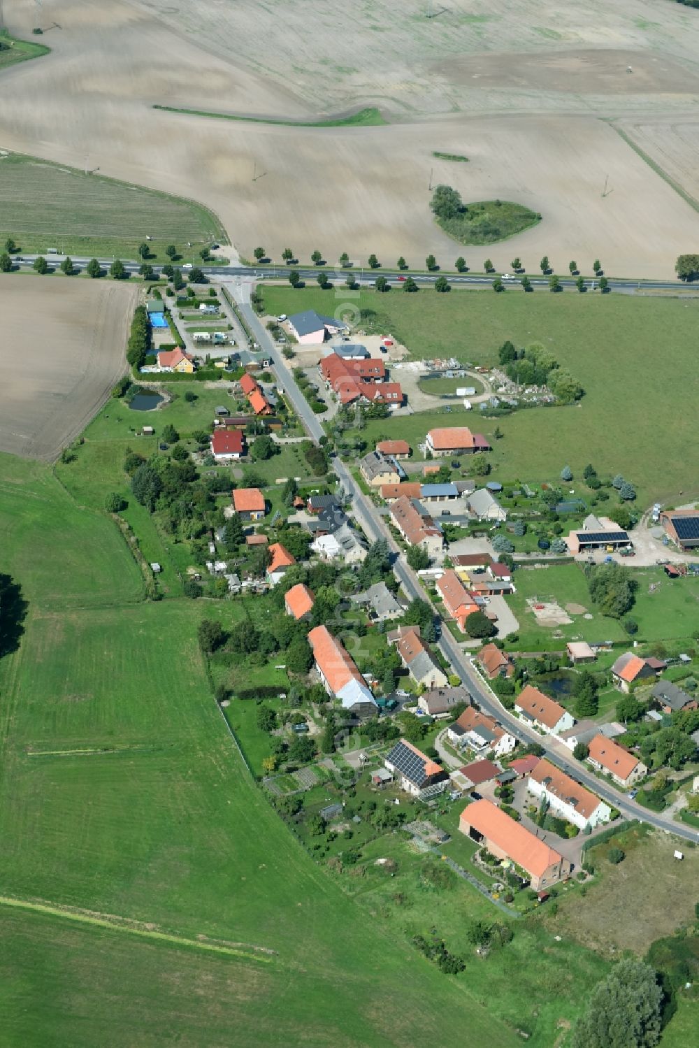 Aerial image Sembzin - Village view of Sembzin in the state Mecklenburg - Western Pomerania