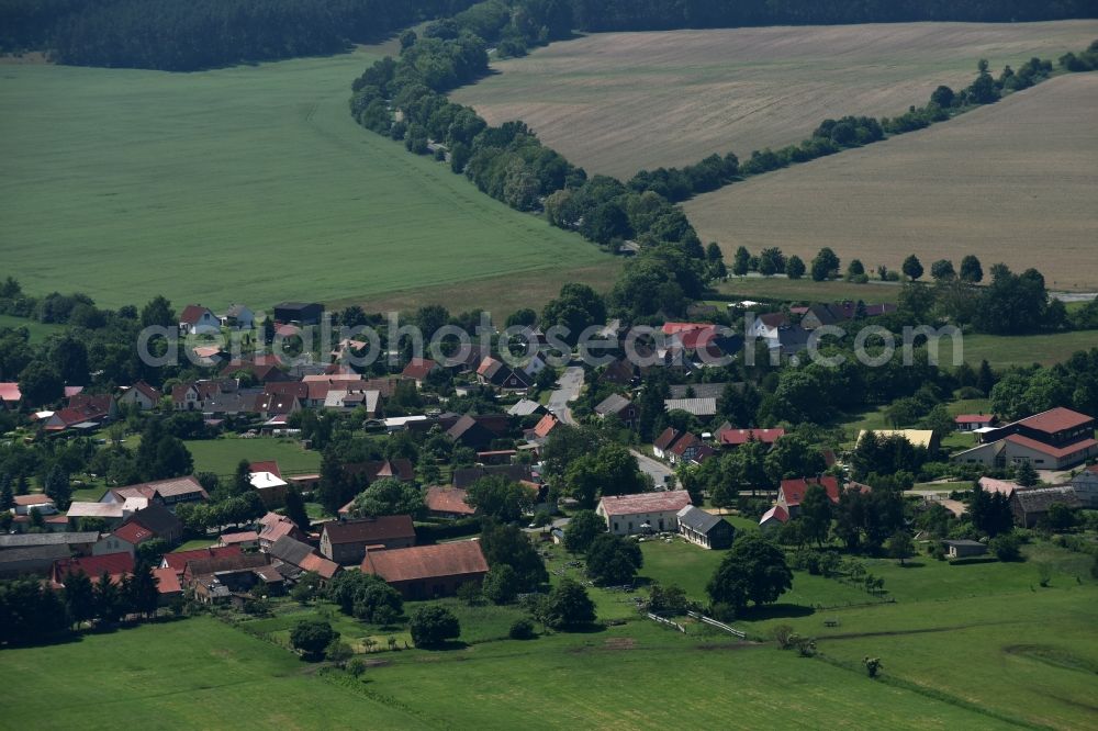 Sewekow from above - Village view of Sewekow in the state Brandenburg