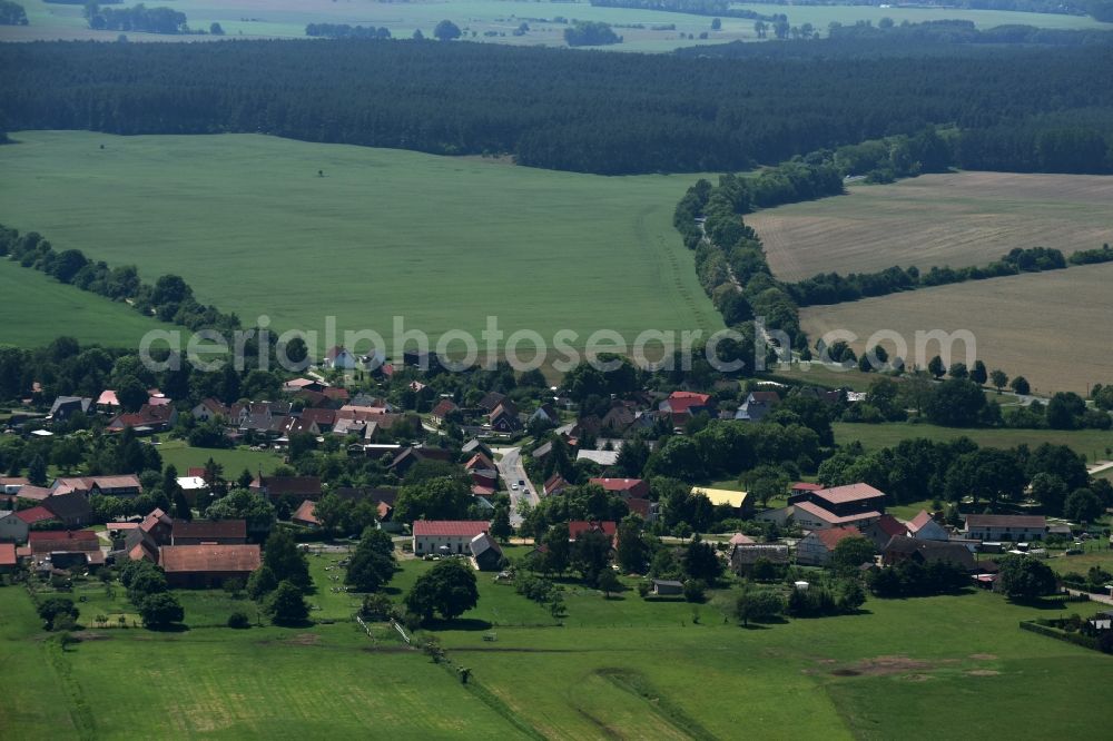 Sewekow from the bird's eye view: Village view of Sewekow in the state Brandenburg