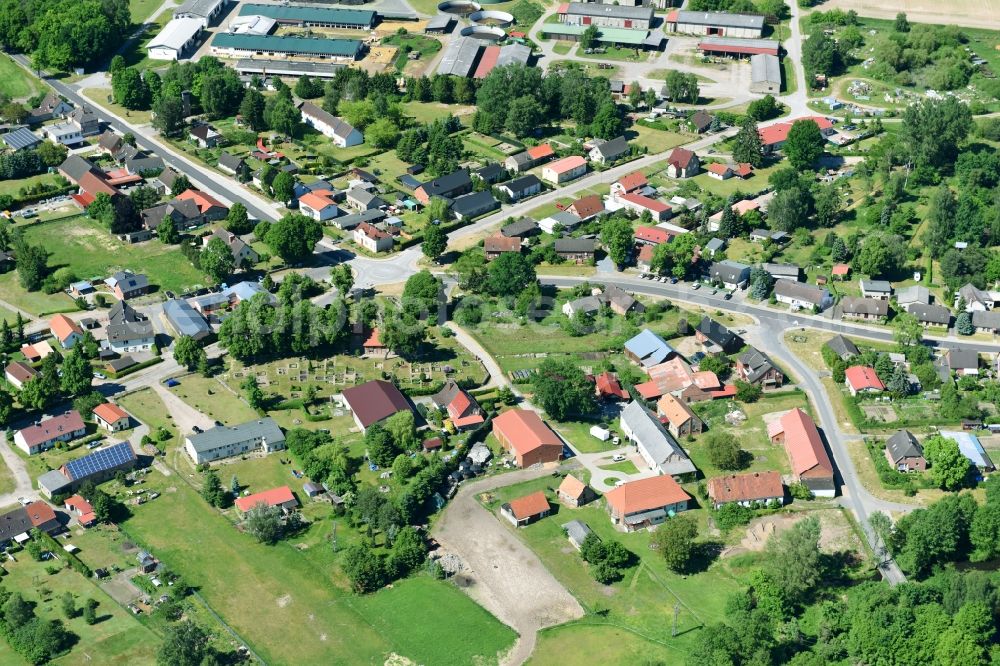 Siggelkow from the bird's eye view: Village view in Siggelkow in the state Mecklenburg - Western Pomerania, Germany