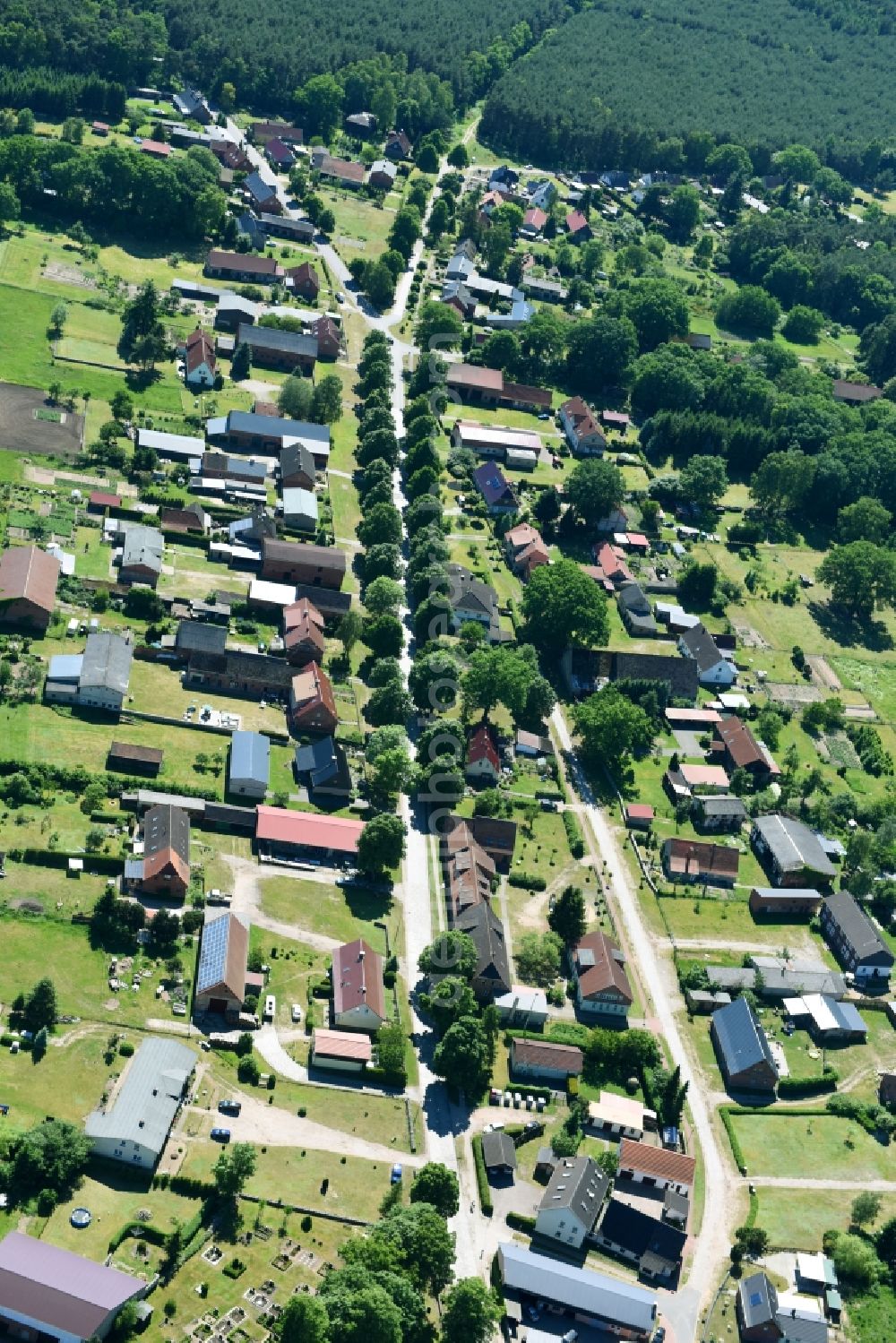 Siggelkow from above - Village view in Siggelkow in the state Mecklenburg - Western Pomerania, Germany