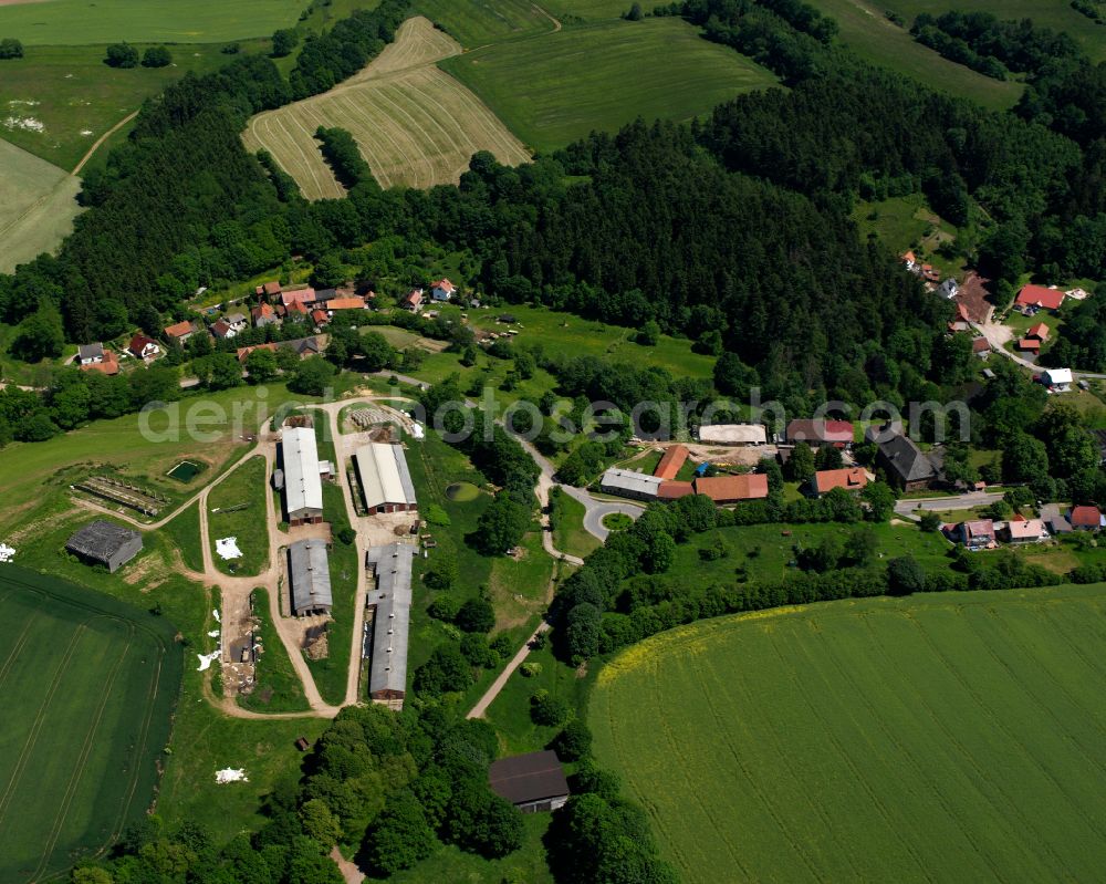 Aerial photograph Silkerode - Village view on street Dorfstrasse in Silkerode in the state Thuringia, Germany