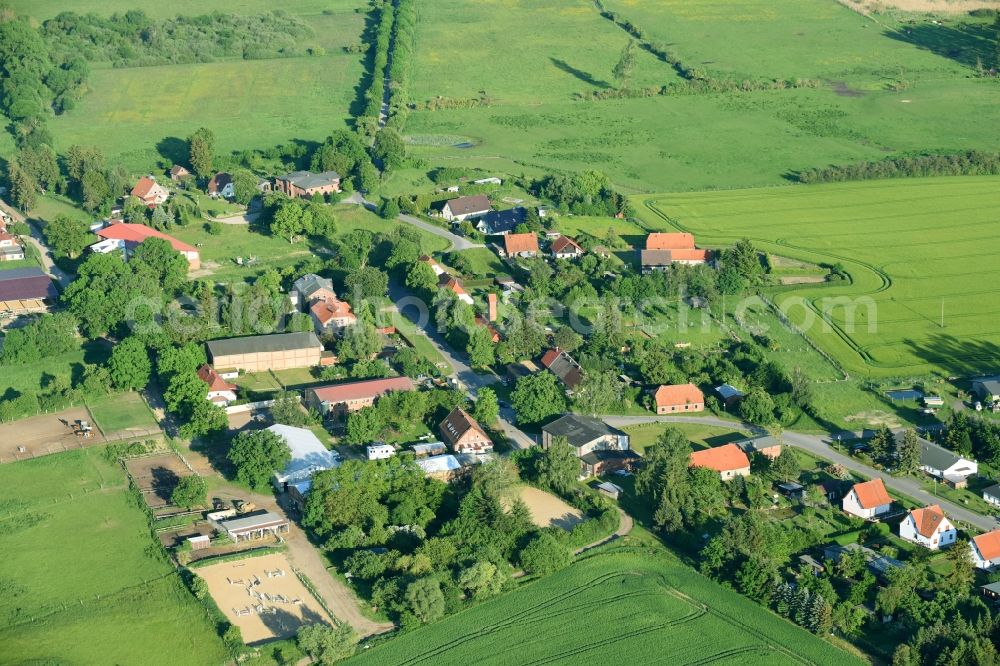 Spoitgendorf from the bird's eye view: Village view in Spoitgendorf in the state Mecklenburg - Western Pomerania, Germany