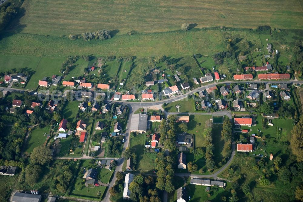 Spoitgendorf from above - Village view in Spoitgendorf in the state Mecklenburg - Western Pomerania, Germany