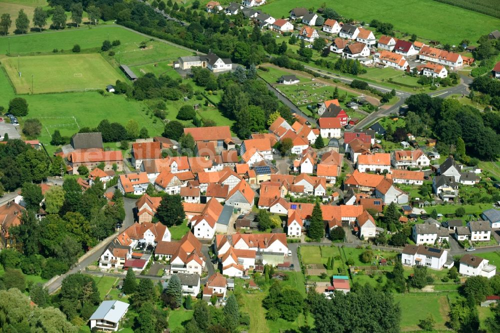 Stammen from above - Village view in Stammen in the state Hesse, Germany